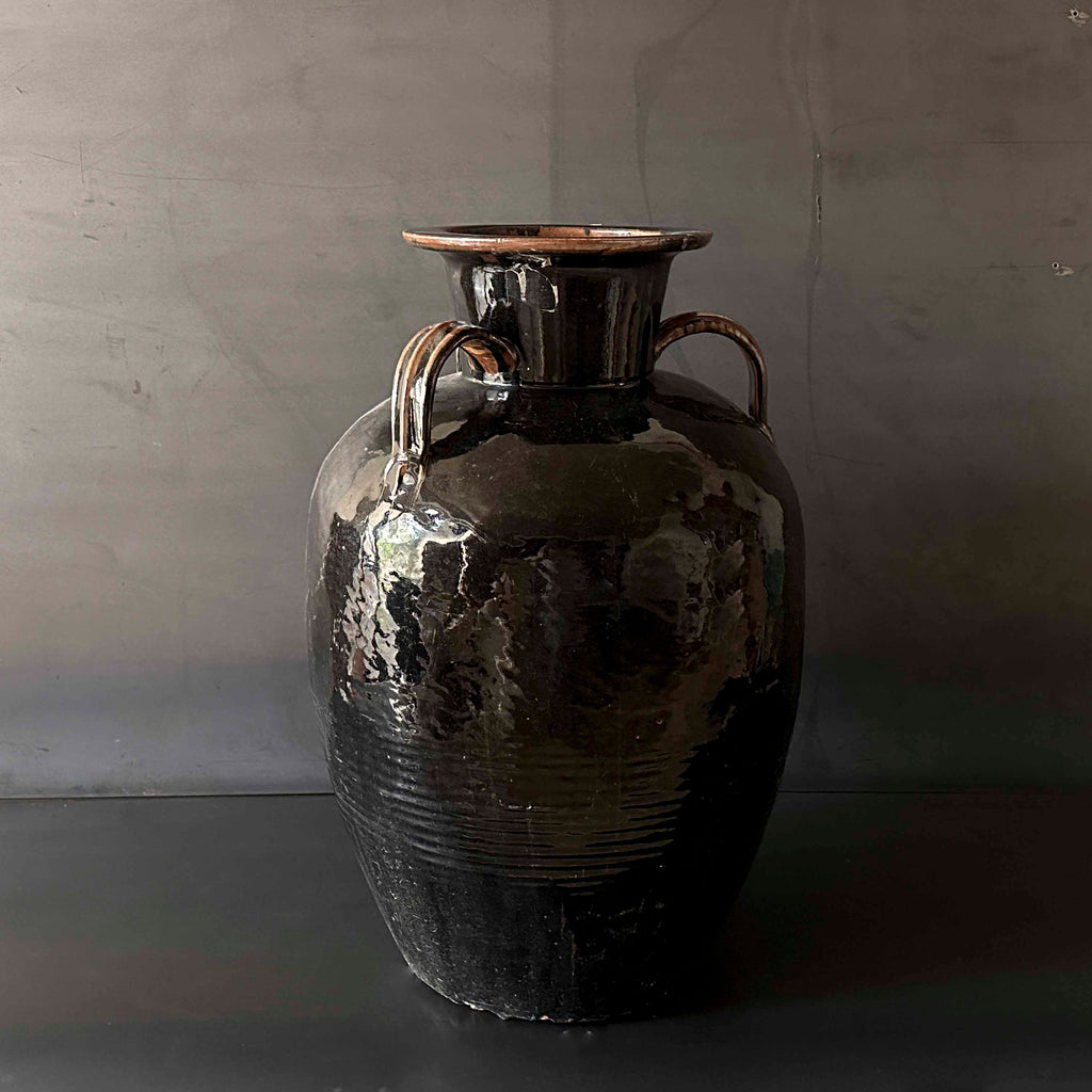 TIBOR ALTO TRES ASAS NEGRO VIDRIADO. BOJUY097