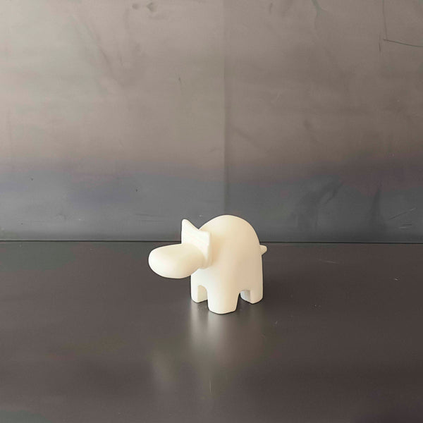 HIPOPOTAMO BLANCO MARMOL.  BOMER091