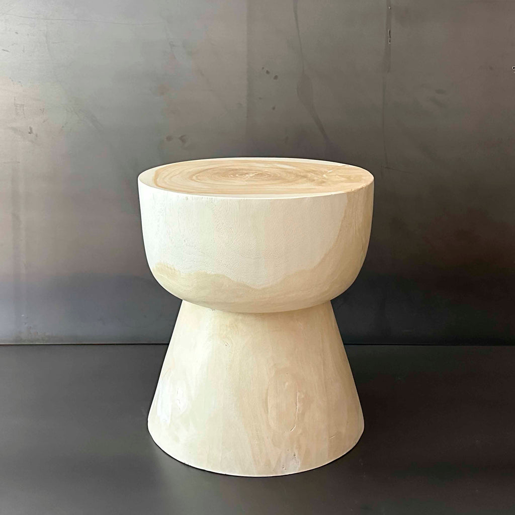 MESA BLANCA MADERA TECA INETE002