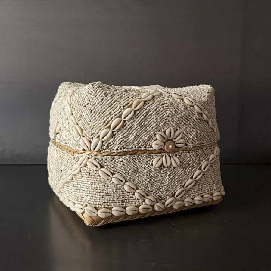 CANASTO CONCHAS FLOR GDE..   INJAY006A