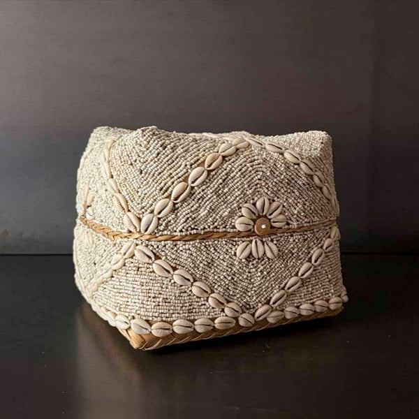 CANASTO CONCHAS FLOR GDE..   INJAY006A