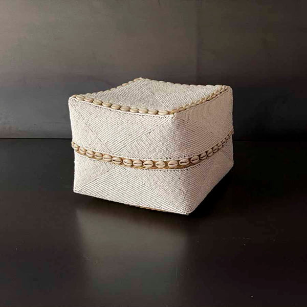 CANASTO BLANCO CUENTAS Y CONCHAS  CH,  INJAY0007C