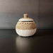 BOWL CON TAPA CUENTAS BLANCO Y BEIGE GDE.    INSAG069A