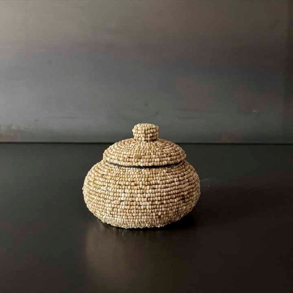 BOWL CON TAPA CUENTAS BEIGE CH.  INSAG072C