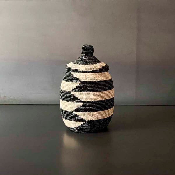BOWL CON TAPA NEGRO Y BEIGE MED.  INSAG073B