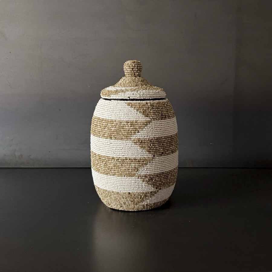 BOWL CON TAPA BLANCO Y BEIGE GDE.  INSAG074A