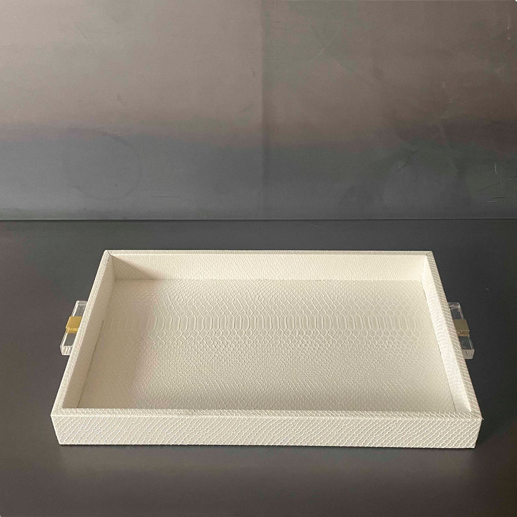 CHAROLA RECTANGULAR BLANCA CHICA.  BOEVE026B