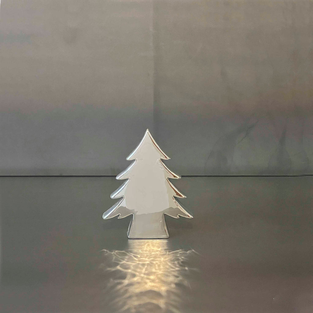 ARBOL DE NAVIDAD PLATEADO CERAMICA.   EUZOD009D