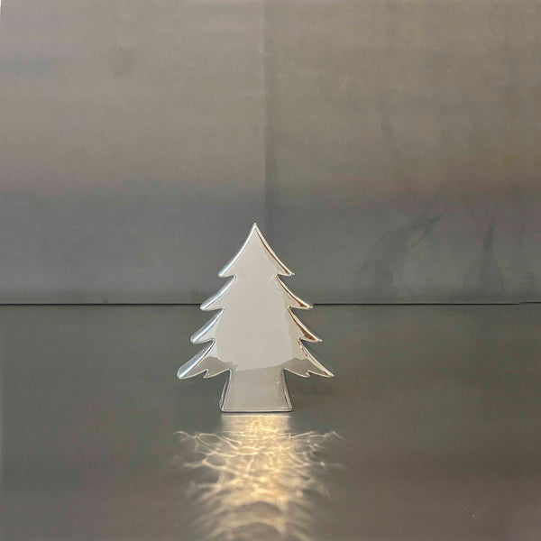 ARBOL DE NAVIDAD PLATEADO CERAMICA.   EUZOD009D