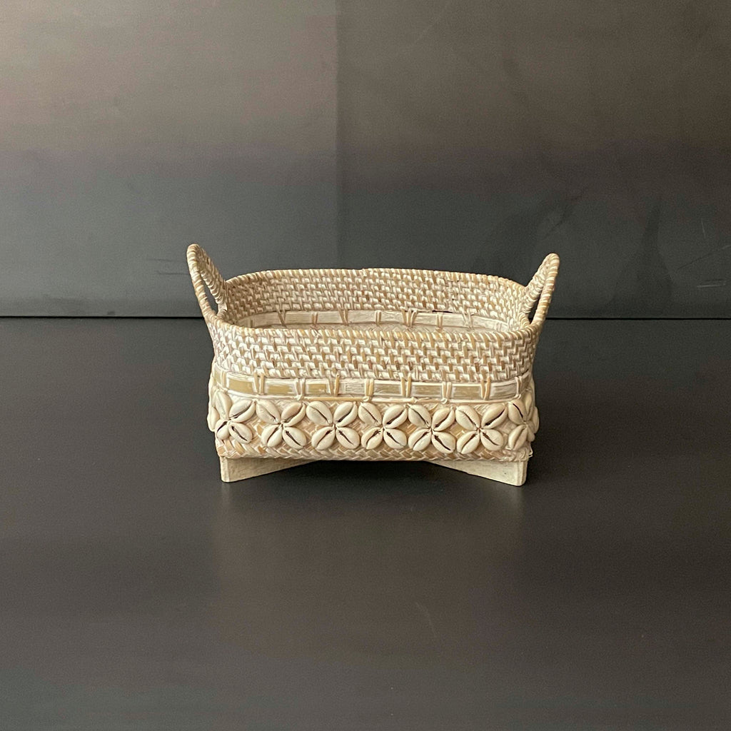 CANASTO RECTANGULAR CONCHAS CHICO.  INREAL028F